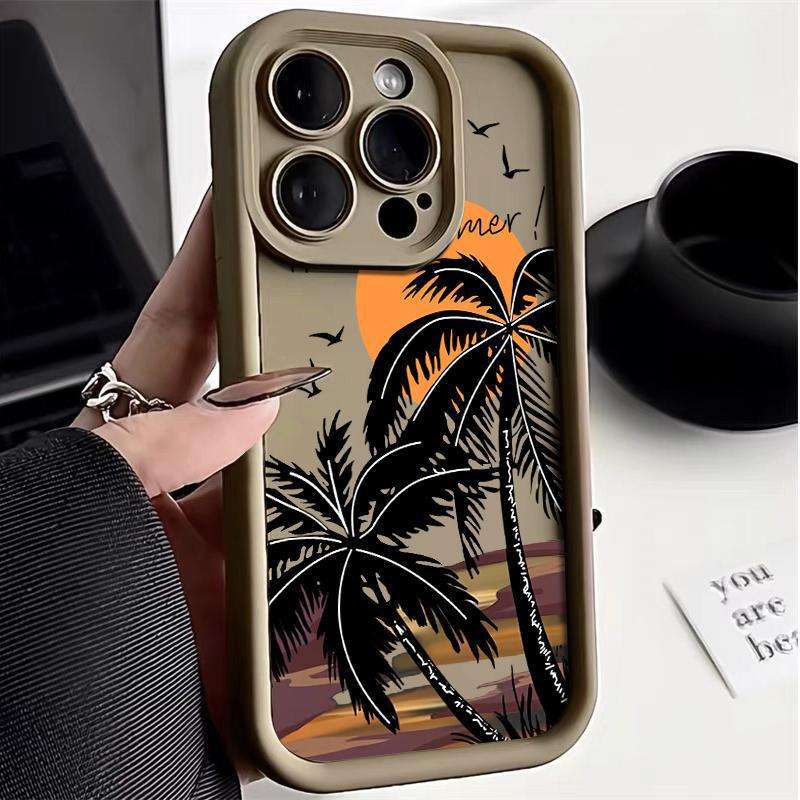 Sunset Coconut Trees Wholesale Price Custom Pictures Logo TPU Phone Case Cover for iPhone 16 15 14 13 12 Pro Max Plus
