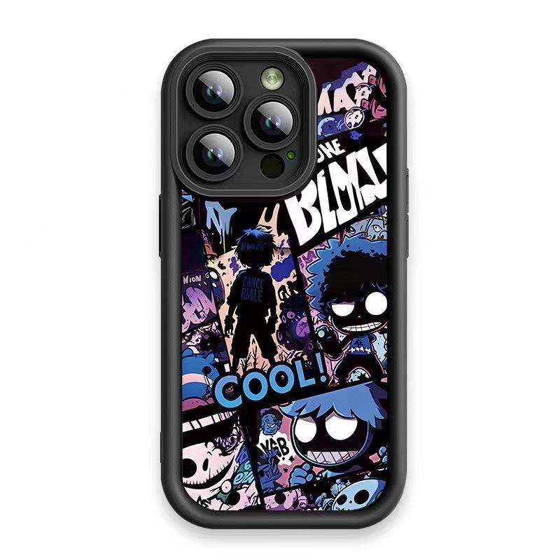 Manga Design Hip Hop Frosted Shockproof Phone Cover Case for iPhone 16 15 14 13 12 Pro Max Plus