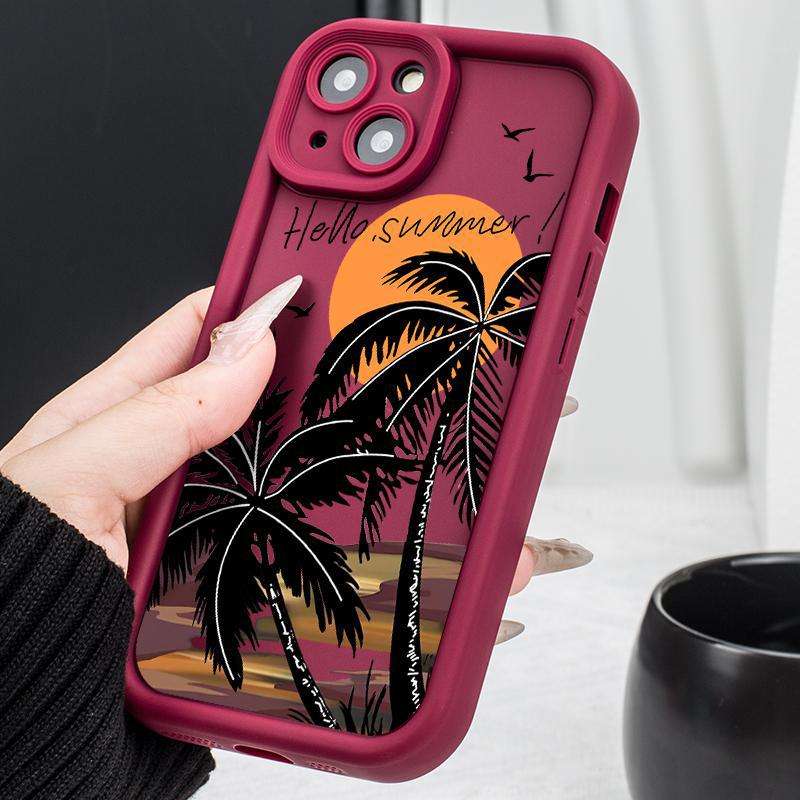 Sunset Coconut Trees Wholesale Price Custom Pictures Logo TPU Phone Case Cover for iPhone 16 15 14 13 12 Pro Max Plus