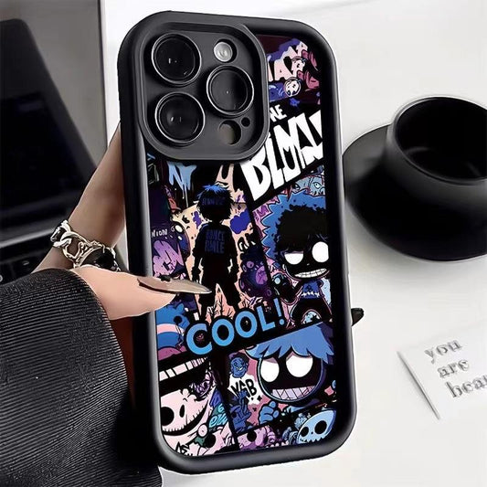 Manga Design Hip Hop Frosted Shockproof Phone Cover Case for iPhone 16 15 14 13 12 Pro Max Plus