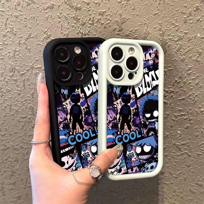 Manga Design Hip Hop Frosted Shockproof Phone Cover Case for iPhone 16 15 14 13 12 Pro Max Plus
